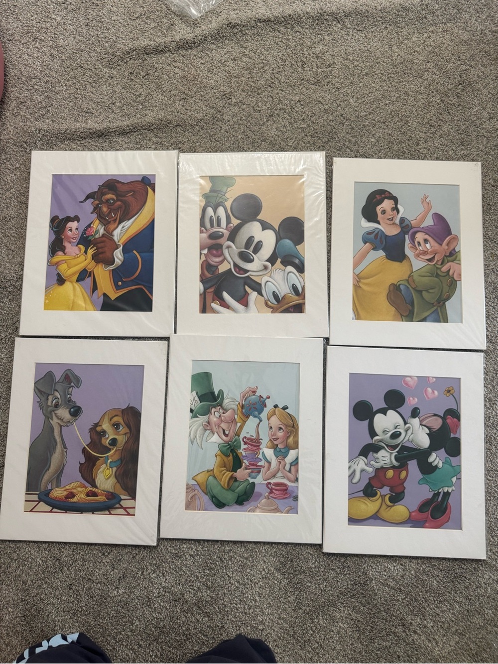 USPS Disney Character Art Prints Set of 6 - Colorful Wall Art